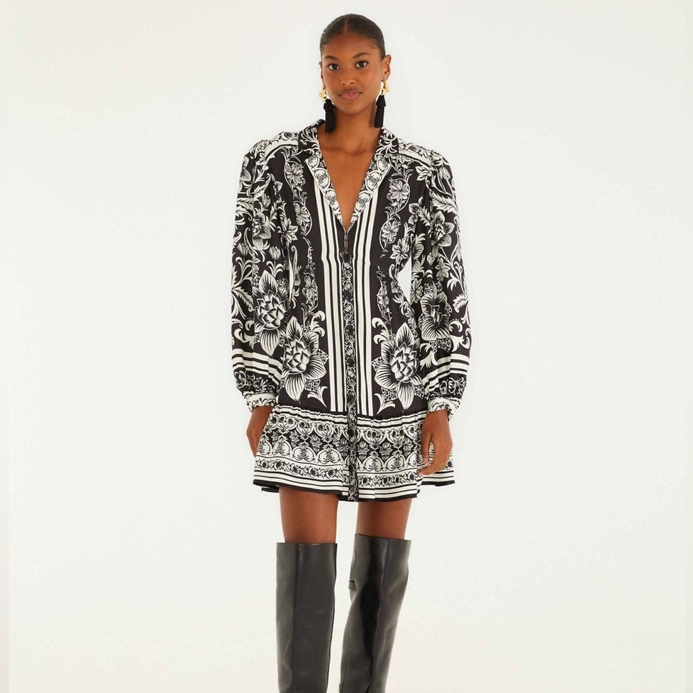 Farm Rio: Lisbon Black Mini Dress